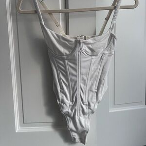 Skims Marble Corset Style Thong Bodysuit XS